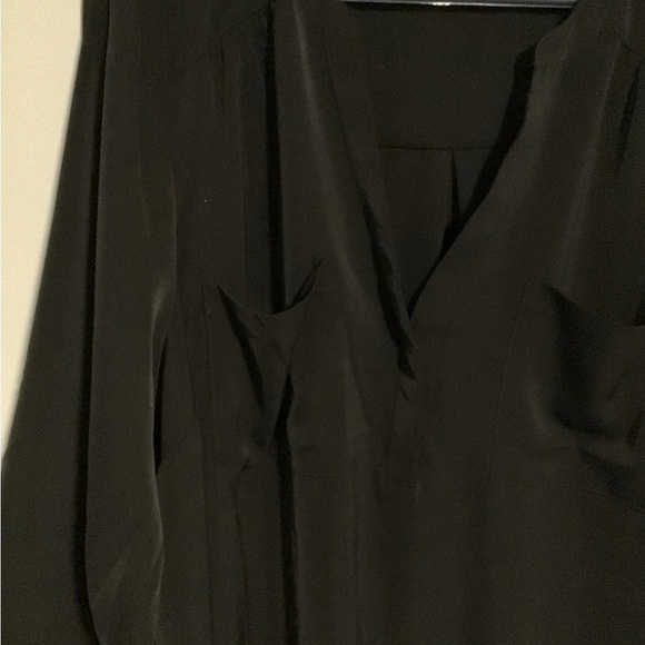 Torrid Womens 3X Black Harper Georgette Pullover 3/4 Sleeve Blouse Pockets - Picture 6 of 8